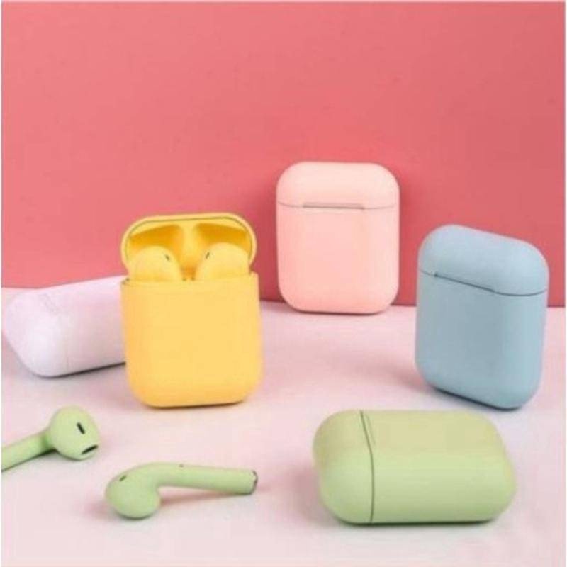 Tai nghe bluetooth màu macaron tai nghe 3d touch tws 5.0 tai nghe thể thao i12 không dây có mic