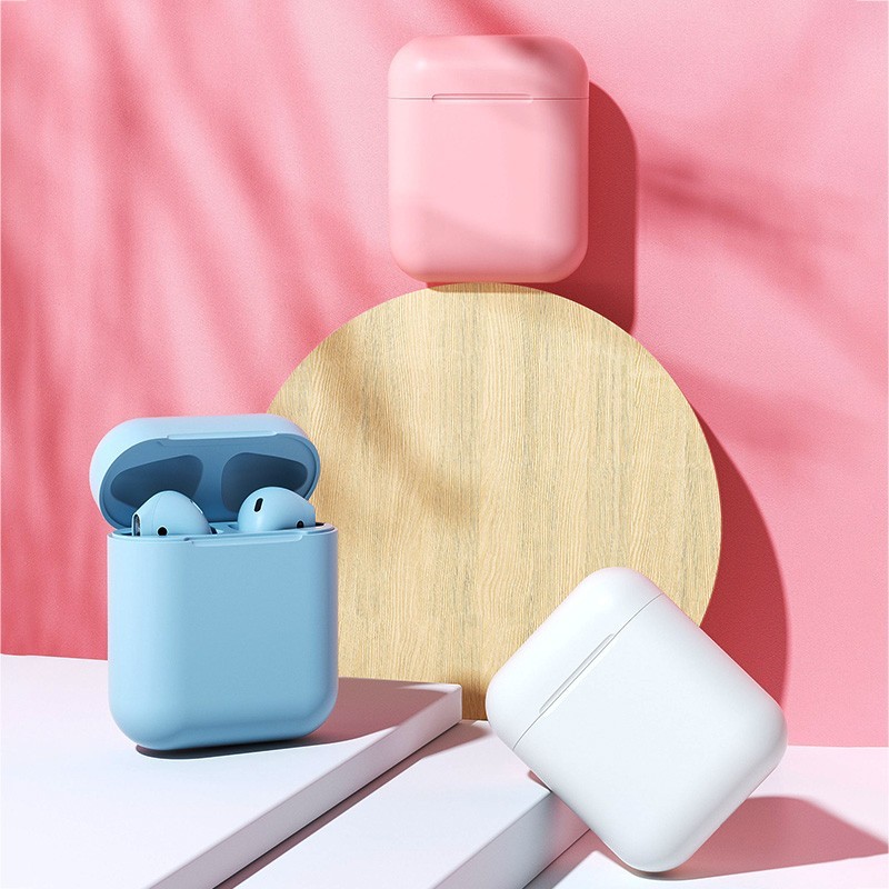 Tai nghe bluetooth màu macaron tai nghe 3d touch tws 5.0 tai nghe thể thao i12 không dây có mic