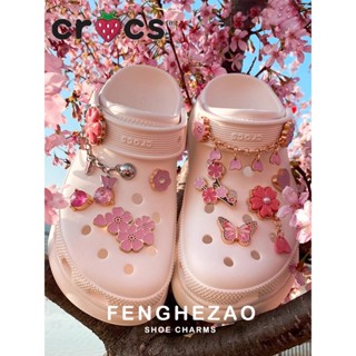  Jibbitz Cho crocs Lỗ Giày Hoa crocs jibbitz Kim Loại Hoa Anh Đào Khóa Giày crocs Phụ Kiện Hồng crocs charm diy Trang Trí 