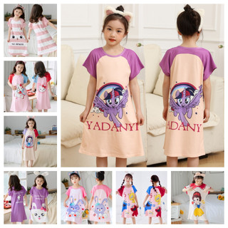 Đầm Ngủ Công Chúa Ngắn Tay Thiết Kế Dễ Thương Phong Cách Hàn Quốc Thời Trang Mùa Hè Cho Bé Gái