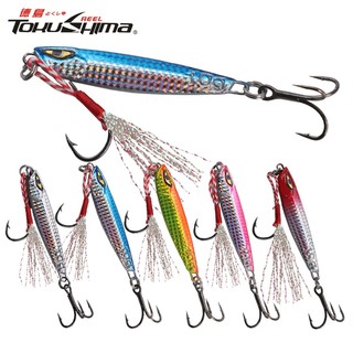 1 Cái 7g / 10g / 15g / 20g / 25g / 30g Laser Đúc Dụ Kim Loại Jig Chìm Mồi Câu Cá Jigging Nặng Với Móc Treble Hỗ Trợ