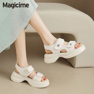 Magicime Giày Sandal Thể Thao  Đế Phẳng 35-40 Nữ 2024 Phong Cách Mới Velcro Phù Hợp Với Học Sinh
