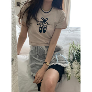 71267 Áo thun ngắn tay in hình nơ phù hợp