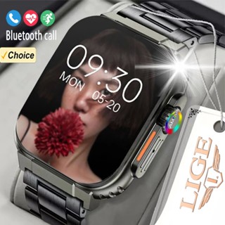 Đồng hồ thông minh LIGE Call Nam 1,96 inch Cảm ứng đầy đủ Pin 600mAh Đồng hồ thể thao IP68 Chống nước hỗ trợ tập thể dục Hỗ trợ ghi âm Kết nối âm nhạc Smart Watch