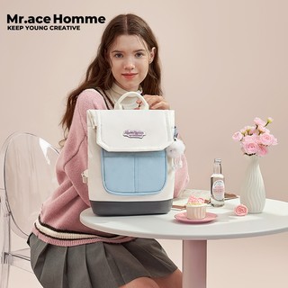Mr.ace Homme 2024 Ba lô mới dành cho nữ sinh trung học cơ sở Túi giải trí dễ thương Túi đi học đơn giản