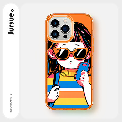 Ốp lưng JURSUE mềm chống bẩn độc lạ ngầu ngộ nghĩnh dễ thương đẹp cho iPhone 16 15 14 13 12 11 Pro Max SE 2020 X XR XS ip 8 7 Plus Y5028Q