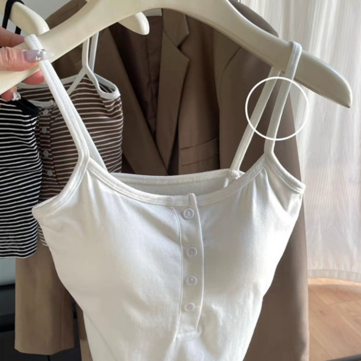 Dây đeo vai màu tương phản sọc có đệm ngực Không có vòng thép