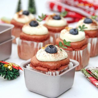 Bộ Chảo Bánh Brownie Mini CHEFMADE, 2.4Inch 4 Cái Chảo Muffin Vuông Chống Dính Máy Nướng Tóc Vàng Cho Lò Nướng Và Nồi Ăn Liền Nướng WK9911 / WK9911-4
