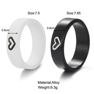Smallbrainssuper set 2 Nhẫn Kỷ Niệm Hình Trái Tim Màu Đỏ Dành Cho Cặp Đôi