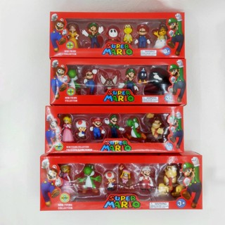  6 Cái   bộ Trò Chơi 4-8cm Super Mario Bros. Hình Mario Luigi Bowser Koopa Yoshi Toad Đào Daisy Goomba Donkey Kong PVC Nhân Vật Hành Động Mô Hình Búp Bê Đóng Hộp Đồ Chơi 
