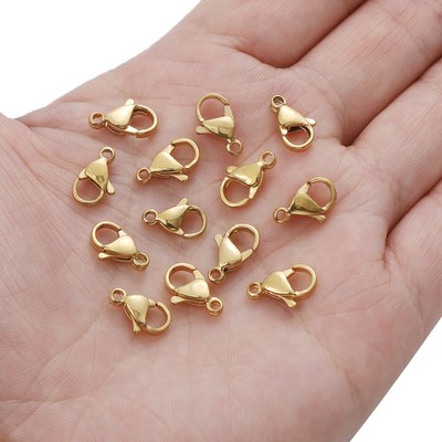 10 Cái / lốc Thép Không Gỉ Vàng Tôm Hùm Móc Cho DIY Vòng Cổ Vòng Tay Kết Nối Đầu Phần Dây Xích Khóa Trang Sức Làm