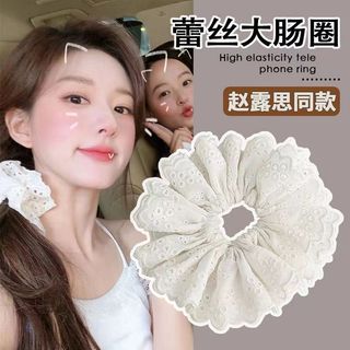Dây buộc tóc ren đơn giản phong cách Hàn Quốc Dây buộc tóc xếp li ren đa năng cho phụ nữ khi đi chơi