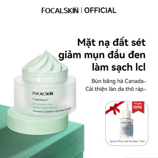 FOCALSKIN Mặt Nạ Đất Sét Rau Má Giảm Mụn Đầu Đen Với Rau Má Hàn Quốc +Ceramide Giảm Mụn, Se Kít Lỗ Chân Lông 80g | Mặt Nạ Bùn Cho Da Dầu Mụn