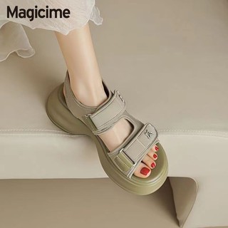 Giày Sandal Thể Thao Đế Bằng Magicime Giày Nữ Phong Cách Mới 2024 Mùa Hè Velcro Phù Hợp Với 35-40