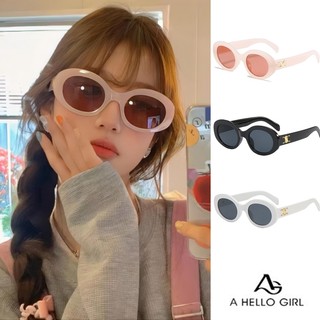 A hello girl kính mát gọng oval thời trang mùa hè cho nữ chống nắng chống nắng kính mát uv