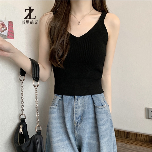 ZHELIHANGFEI Áo Len Hai Dây Cổ Chữ V Thời Trang Dành Cho Nữ | BigBuy360 - bigbuy360.vn