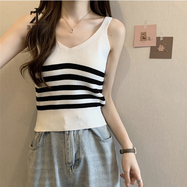 ZHELIHANGFEI Áo Len Hai Dây Cổ Chữ V Thời Trang Dành Cho Nữ | BigBuy360 - bigbuy360.vn