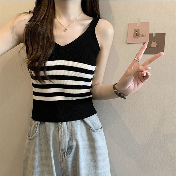 ZHELIHANGFEI Áo Len Hai Dây Cổ Chữ V Thời Trang Dành Cho Nữ | BigBuy360 - bigbuy360.vn