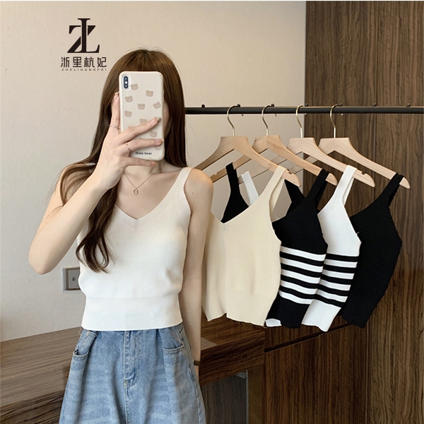 ZHELIHANGFEI Áo Len Hai Dây Cổ Chữ V Thời Trang Dành Cho Nữ | BigBuy360 - bigbuy360.vn