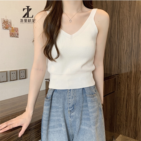 ZHELIHANGFEI Áo Len Hai Dây Cổ Chữ V Thời Trang Dành Cho Nữ | BigBuy360 - bigbuy360.vn