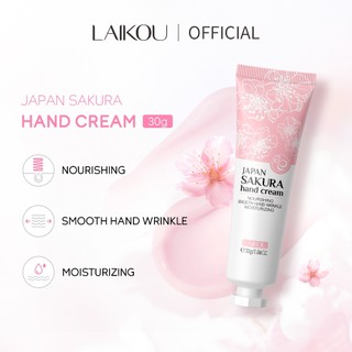 Kem dưỡng da tay LAIKOU hoa anh đào Nhật Bản nuôi dưỡng làm sáng phục hồi làn da thô ráp cao cấp 30g