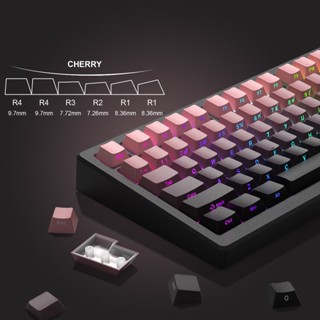 136 Phím Shine Through Cherry Profile Side Print Keycaps Gradient Double Shot PBT Keycap cho 60% 65% 70% 100% Cherry Gateron MX Switch Bàn phím cơ