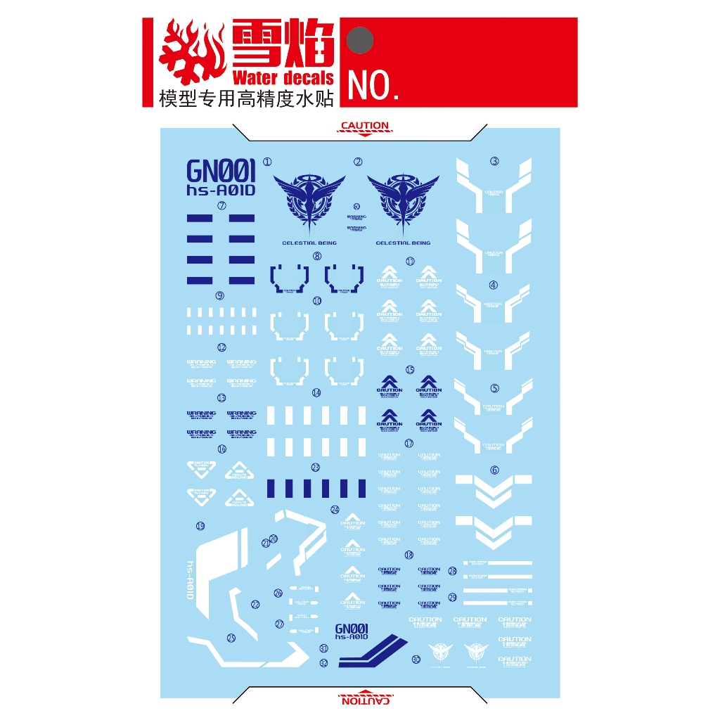 [Xy WATER DECALS] PG 1 / 60 PG-X DABAN Gundam Avalanche Exia GN-001 / hs-A01Huỳnh quang