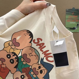 Phim hoạt hình anime mơ Áo thun nữ cổ tròn Áo thun đa năng mới 100% cotton