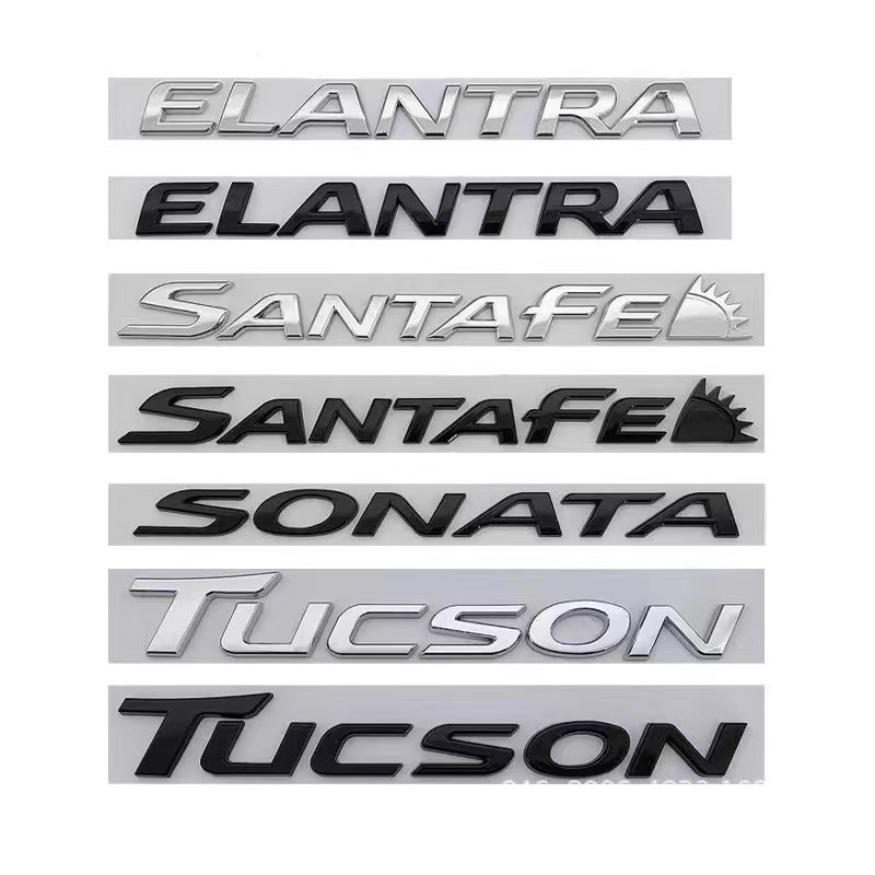 [Hyundai] Chrome / Đen Elantra santafe Tucson sonata nhãn dán logo chữ cái cốp sau biểu tượng Huy hi