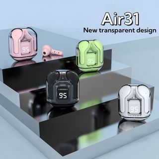 Tai nghe Bluetooth 5.3 không dây trong suốt Air31 có điều khiển cảm ứng và màn hình kỹ thuật số để giảm tiếng ồn