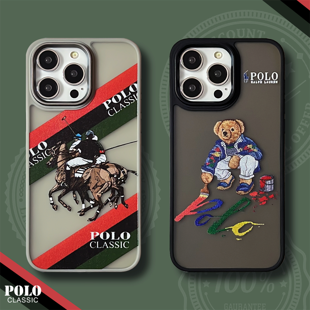 Ốp điện thoại hình gấu POLO cho iphone 16 Pro Max 16Plus 15 Pro Max 14 Pro Max i14 13 Pro Max i13 13