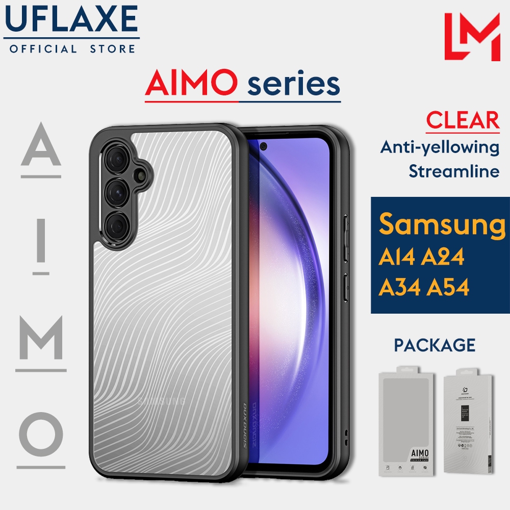 UFLAXE AIMO Ốp Cứng Chống Sốc Cho Samsung Galaxy A14 A24 A34 A54 5G Ốp Điện Thoại Trong Suốt Mờ Ốp Lưng Bảo Vệ Toàn Diện Bền Chặt Chống Vàng Chống Trượt