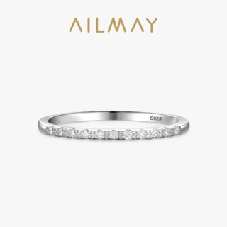 Nhẫn bạc Ailmay 925 đơn giản có thể xếp chồng lên nhau Trang sức thời trang nữ tinh tế