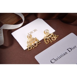 Xu hướng thời trang cd Letter Bông tai đơn giản Vàng 18K