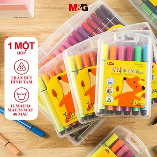M&G Màu Nước Bút Màu Nước 12 24 36 48 Dung Tích Lớn Có Thể Giặt Được Hình Tam Giác Bút Màu Cáo Nhỏ Graffiti Tranh Bộ Bút Văn Phòng Phẩm