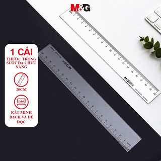 Văn phòng phẩm M & G 20cm văn phòng sinh viên đa chức năng thước đo cạnh sóng thước vẽ văn phòng phẩm có độ thấm cao -20cm MG