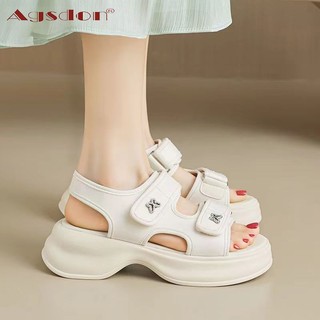 Agsdon Phong Cách Mới 2024 Giày Sandal Thể Thao Mùa Hè Đáy Phẳng Nâng Cao Đáy Dày Phù Hợp Với Nữ Sinh Viên