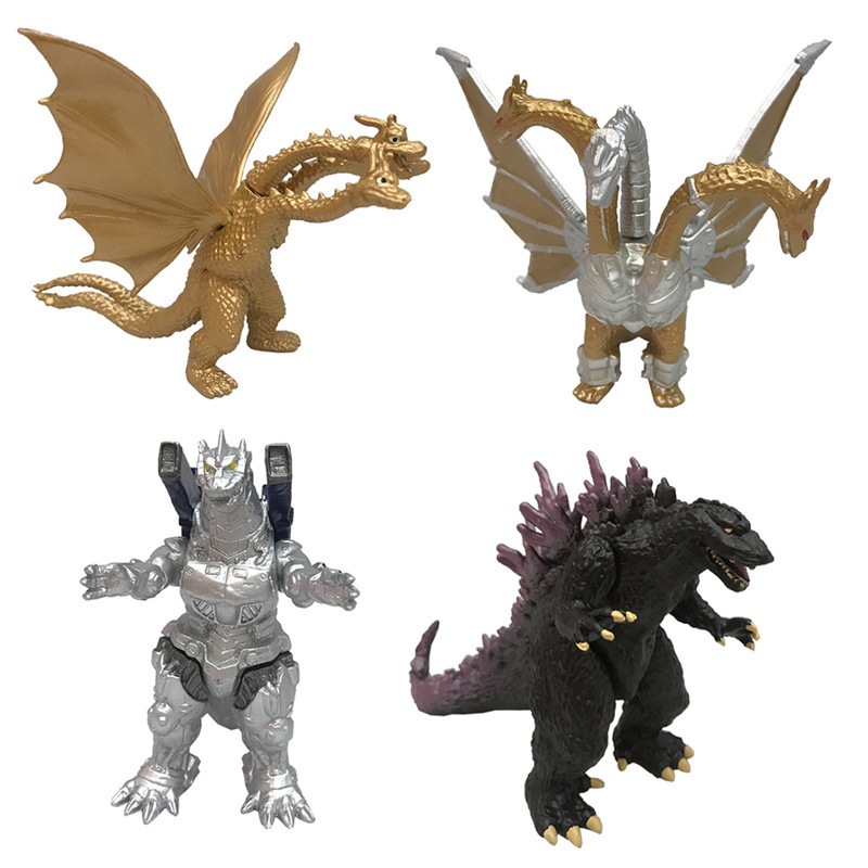 4 Cái / bộ Anime Phim Godzilla: Vua Quái Vật Hình Vua Vàng Ghidorah Mecha Godzilla Q Phiên Bản PVC Nhân Vật Hành Động Mô Hình Đồ Chơi Búp Bê