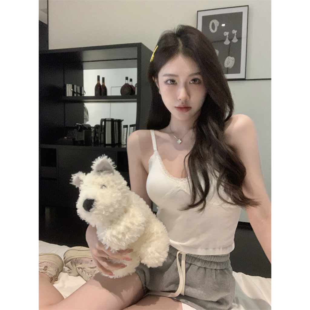 MTMM áo 2 dây có mút ngực áo ba lỗ có mút ngực áo croptop 2 dây  phối ren Phiên bản Hàn Quốc | BigBuy360 - bigbuy360.vn