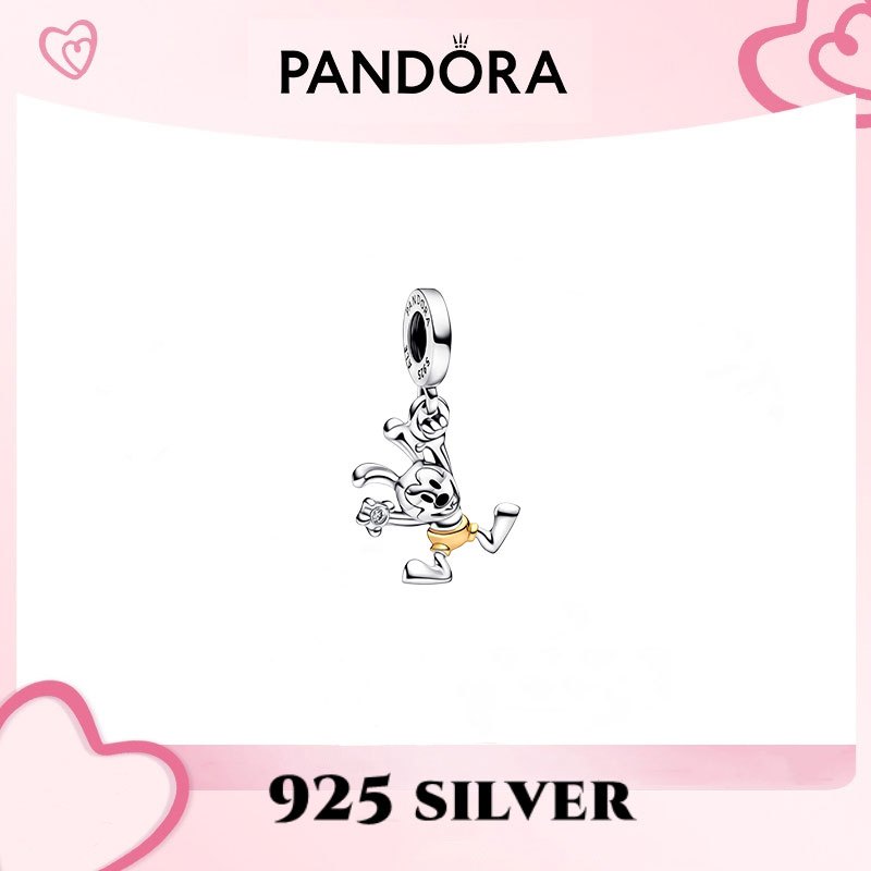 Phiên bản S925 bạc trang sức vòng tay mặt dây chuyền Disney Kỷ niệm 100 năm Oswald Lab-grown Diamond