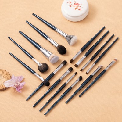 【OVW】 15 cái / 14 CÁI Bộ cọ trang điểm mặt và mắt tay cầm đầy sao màu xanh ZH00012 / ZH00013