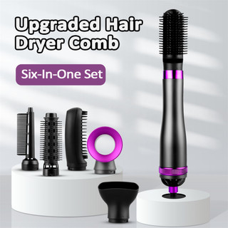 Máy sấy tóc đa năng 6 trong 1, máy uốn tóc mini đa chức năng với 3 bánh răng, máy tạo kiểu tóc xoăn và lông tơ
