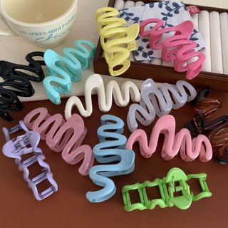  Tóc gợn sóng Màu Kem Kẹp Tóc Nữ Tính Kẹp Tóc Lớn Phong Cách Ngọt Ngào Kẹp Tóc Buộc Tóc Bắt Phụ Kiện Tóc Thời Trang 