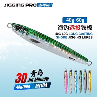 Jiggging pro 40g 60g 3d jig minnow đúc jig shore jigging dụ câu cá biển kim loại jig mồi
