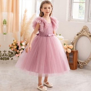Njxd Cổ Tích Bé Gái Xù Tay Ren Thêu Sinh Nhật Công Chúa Tutu Đầm Vải Tuyn Lưới Tốt Nghiệp Dạ Hội Bóng Choàng