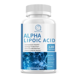 BEAU  Viên nang axit Lipoic Alpha, Chất chống oxy hóa mạnh mẽ, tim, Sức khỏe gan, Chống vỡ tế bào, Bổ sung chế độ ăn uống, Sản xuất năng lượng, Chuyển hóa đường huyết, dành cho nam và nữ