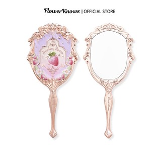 Flower Knows Strawberry Rococo Series Gương tay màu dâu tây 