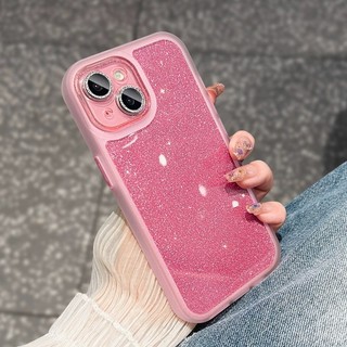 【Gillter lens Film/2 in 1/Hard case/Pink】ốp lưng compatible for iPhone 11 12 13 14 15 pro max case