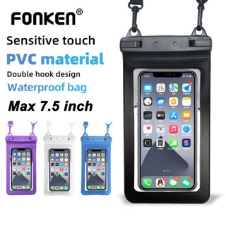 Túi đựng điện thoại FONKEN chống thấm nước kèm móc đôi và dây đeo thích hợp cho Max 7.5 inch