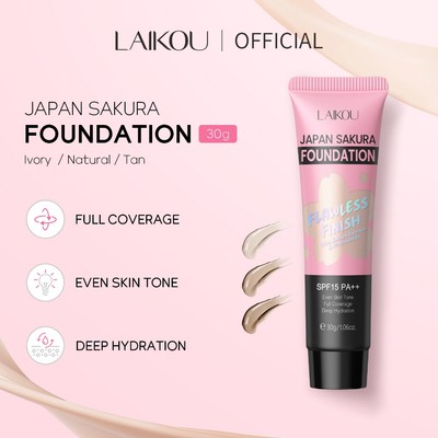 Laikou Sakura Flawless Foundation SPF15 PA + + Kem che khuyết điểm lâu trôi Làm sáng da